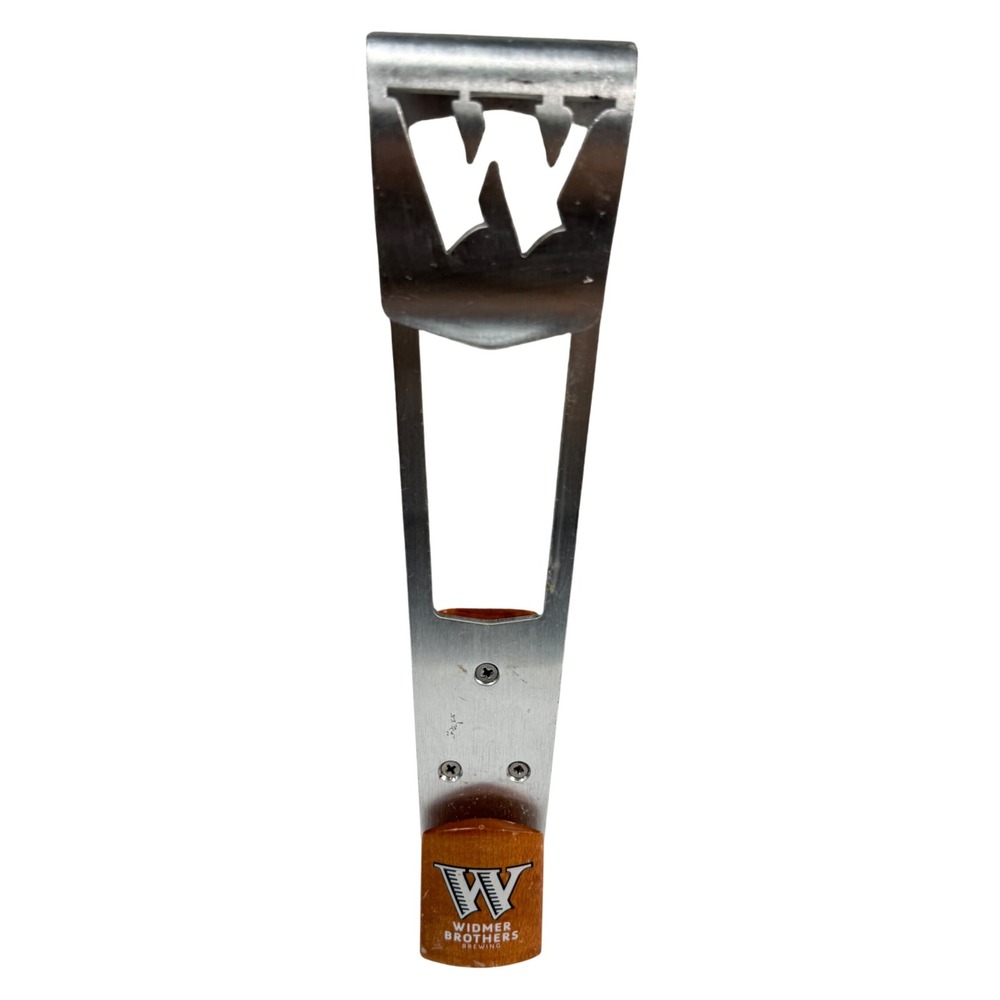 Widmer Brothers Brewing Beer Tap Handle Silver Wood W Logo Barware Decor